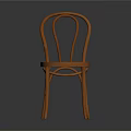 Natural Wood Leisure Chair with Curved Backrest Round Seat and Slender Legs Modern Design