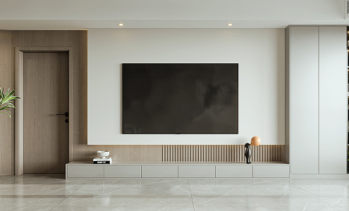 Modern TV background wall 3d model