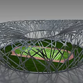 Bird's Nest National Stadium Unique Steel Structure Exterior With Green Field And Running Track