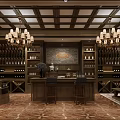European-style wine cellar 3d model