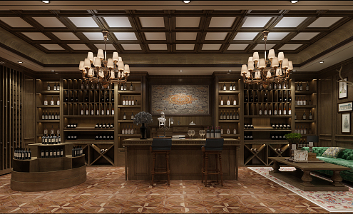 European-style wine cellar 3d model