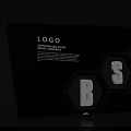 Check in System With Hexagon Logo Showcase Display For Brand And Promotion
