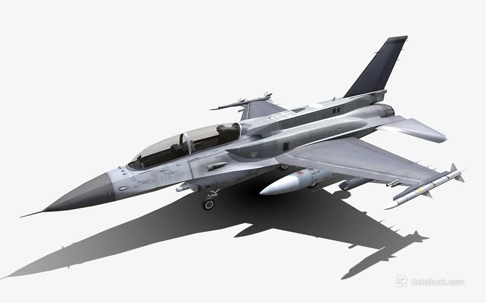 Modern Gray Fighter Jet With Cockpit Mounted Missiles And Aerodynamic Wings 3d model 