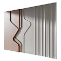 Textured Brown And White Wall Panels With Curved And Vertical Patterns 3d model