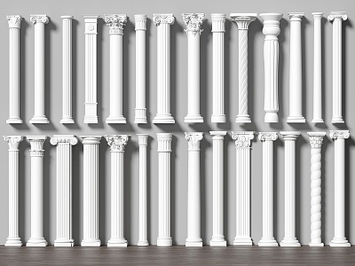 European Roman Column Gypsum Column Decorative Column 3d model