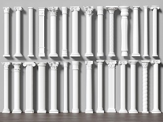 European Roman Column Gypsum Column Decorative Column 3d model