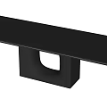 Modern Minimalist Black Dining Table With Sleek Surface And Unique U Shaped Base 3d model