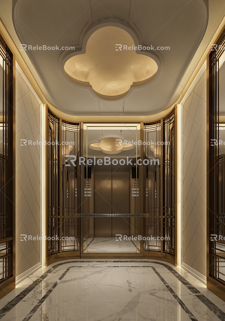 Light Luxury Elevator Car model