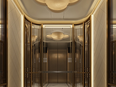 Light Luxury Elevator Car model