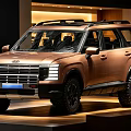Bronze Modern SUV With Sleek Exterior Design On Display Platform