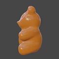 Shiny Orange Gummy Bear Sweet Chewy Candy With Bear Shape Design
