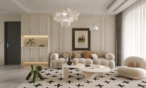 French Living Room 3d model