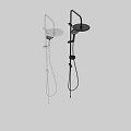 Modern Chrome Shower Faucet With Handheld Fixed Showerhead Adjustable Stand And Sleek Design