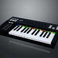 Electronic MIDI Controller With Colorful Keys And Black Control Panel