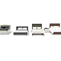 Elegant Modern Double Bed Designs With Varied Headboards Bedding And Nightstands 3d model
