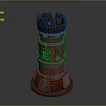 Tower defense sentry tower air defense watchtower observatory tower loft 3d model