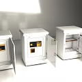 White Commercial Safes For Secure Storage With Open And Closed Doors