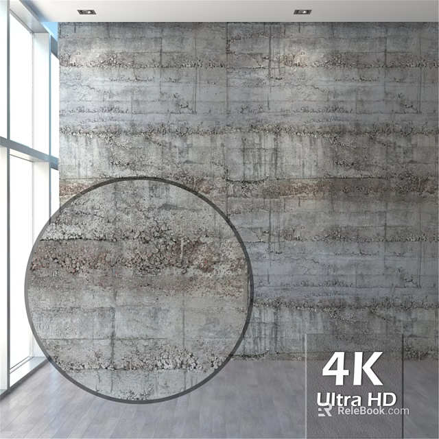 Modern Circular Structure Interior Design With Concrete Wall Texture And 4K 3d model 