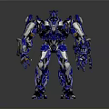 Futuristic Blue Robot With Detailed Mechanical Design And Metallic Armor Features