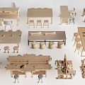 Various Modern Wooden Desk Designs With Matching Chairs And Storage Solutions For Home Office