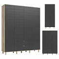 Modern White Wooden Wardrobe With Multiple Doors Drawers And Sleek Design