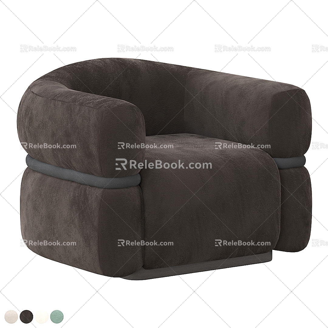 single sofa leisure sofa 3d model