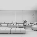 Modern sofa coffee table combination 3d model