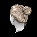 Human Head Model With Brown Short Textured Hair And Detailed Facial Features