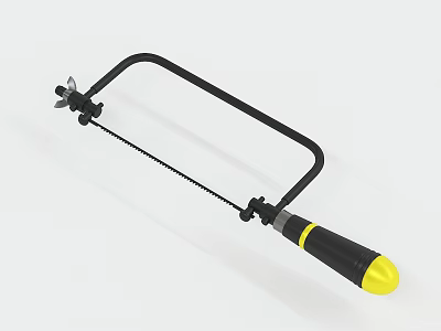 Industrial Hacksaw with Black Frame and Yellow Handle for Industrial Workshop Use 3d model