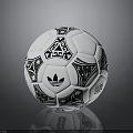 Adidas Soccer Ball With White Surface And Black Geometric Patterns And Logo
