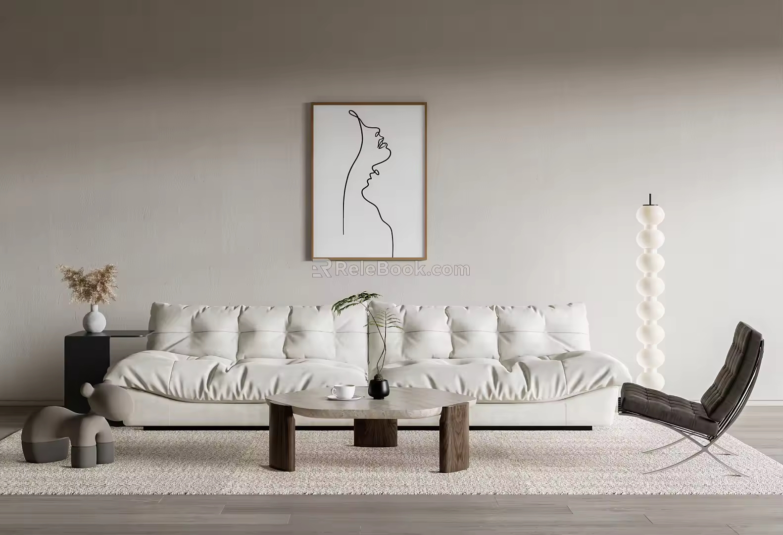 Quiet Sofa Coffee Table Combination Clouds Sofa Coffee Table Combination 3d model