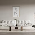 Quiet Sofa Coffee Table Combination Clouds Sofa Coffee Table Combination 3d model