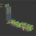 Military Weapon System on Mobile Launch Vehicle with Multiple Missile Tubes and Camouflage Design