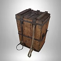 Vintage Wooden Trunk with Metal Straps and Leather Handles Classic Storage Chest Design