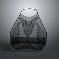 Exquisite Black Sculpture Carving With Intricate Lace Pattern And Hollow Design Artwork