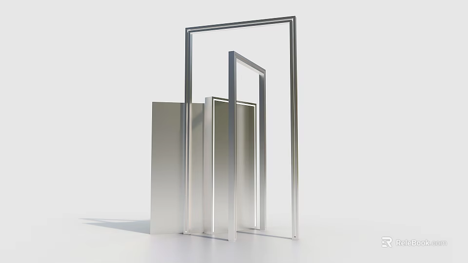 Modern Metal Frame Geometric Structure With Clean Lines And Minimalist Design 3d model 