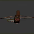 Unique Red Brown Crossbow Weapon Design With Metal Frame And Composite Body Structure 3d model