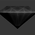 3D Rendered Diamond With Geometric Surface Lines And Reflective Bottom On Dark Background