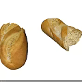 Homemade Artisan Bread Loaves Freshly Baked One Whole and Partially Eaten