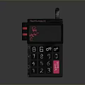 Black Electronic Calculator With Pink Accents Numeric Keypad Display Screen And ON OFF CLEAR Buttons