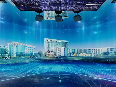 Modern Cultural Center Architectural Design With Digital Technology And Open Environment 3d model