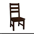 Simple Solid Wood Dining Chair With Slatted Backrest And Sturdy Legs Design 3d model