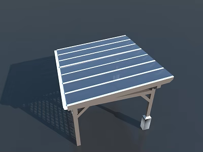 Stylish Aluminum Frame Swing Door With Blue And White Striped Design For Home Interior 3d model
