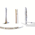 Modern Traffic Signs With Sleek Design Various Shapes And White Gold Finish For Road Guidance