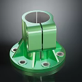 Car Metal Bracket Component With Green Finish And Base Screw Holes