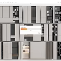 Modern Bookcase Wall Cabinet Display Cabinet Bookshelf 3d model