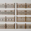 Chinese Traditional Wooden Fences With Intricate Carved Patterns And Ornamental Designs