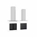 Modern Sleek Kitchen Cookware With Stainless Steel Hoods And Black Dark Gray Cabinets