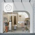 Modern Minimalist Clothing Store With Window Display Mannequins And Welcome Sign
