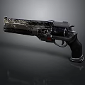 Modern Tactical Revolver With Black Silver Textured Body And Ergonomic Grip